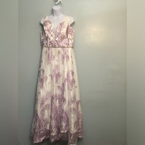 Cachet White and Purple Sequin Dress